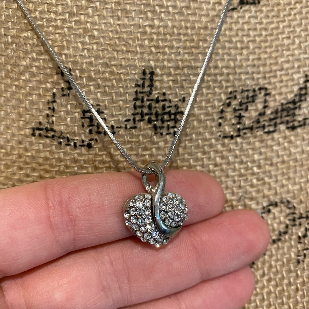 Heart Jeweled Necklace Perfect for Valentine’s Day!